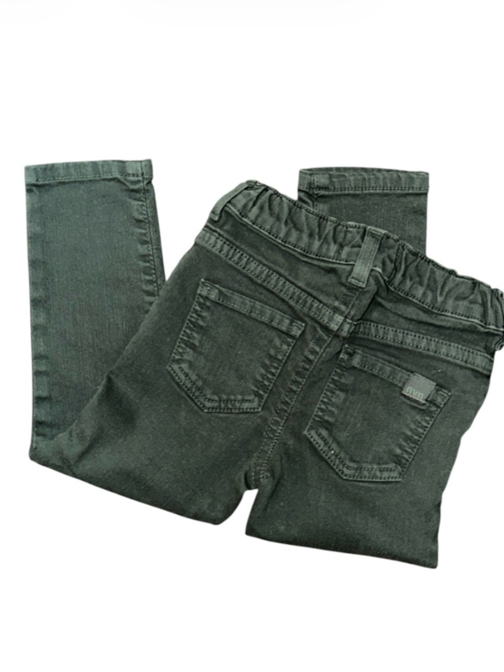 Mini Mioche Organic Cotton Green Slim Jeans in a Green Wash